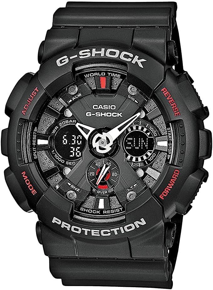 Casio G-Shock GA120 Model Black x Red x Grey x White Accents Watch Last Dance GA120-1ADR - Prestige