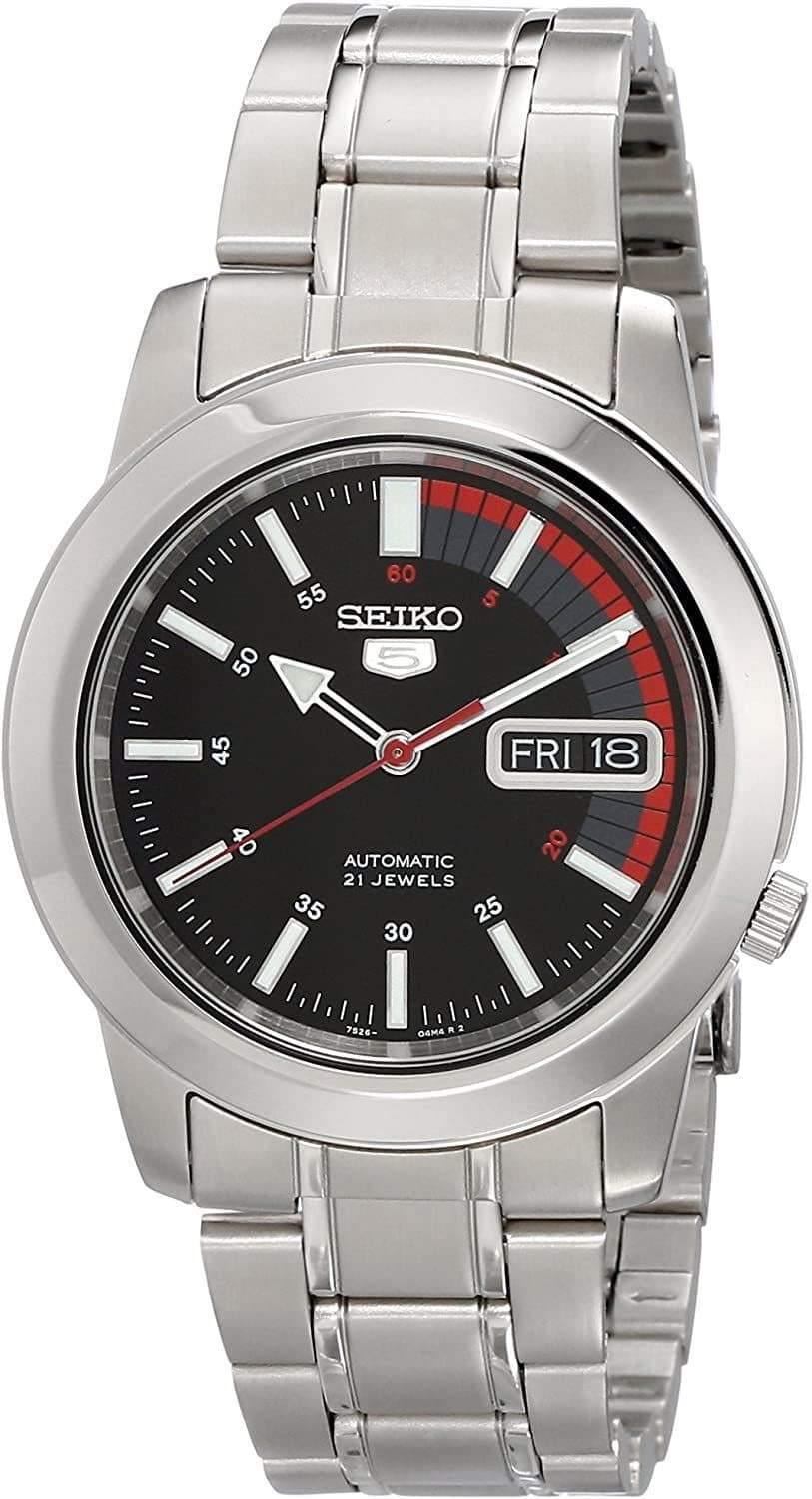 Seiko 5 Classic Men's Size Black Dial Stainless Steel Strap Watch SNKK31K1 - Prestige