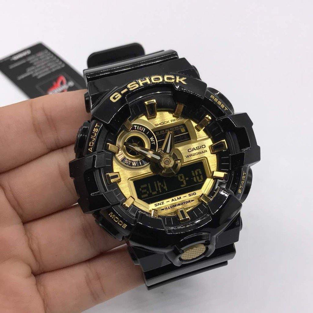Casio G-Shock Analog-Digital Black x Gold Dial Watch GA710GB-1ADR - Prestige