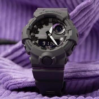 Casio G-Shock G’Squad Mobile Link Bluetooth Anadigi Black x Purple Accent Watch GMAB800-8ADR - Prestige