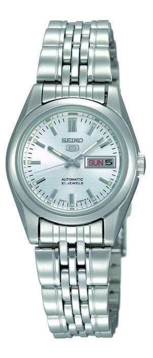 Seiko 5 Classic Ladies Size Silver Dial Stainless Steel Strap Watch SYMA27K1 - Prestige