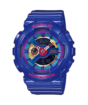 Casio Baby-G Analog Digitale Cinturino In Resina Blu Quadrante Blu Quarzo Ba 110yk 2a 100m Orologio Da Donna Casio Baby-G Analog Digitale Cinturino In Resina Blu Quadrante Blu Quarzo Ba 110yk 2a 100m Orologio Da Donna