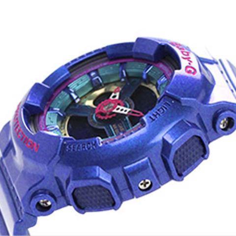 Casio Baby-G BA110 Series Anadigi Neon Color Purple x Multicolor Dial Watch BA112-2ADR - Prestige