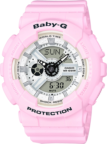 Casio Baby-G BA110 New Beach Color Series Analog-Digital Pastel Pink Watch BA110BE-4ADR - Prestige