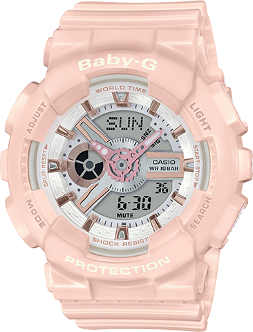 Casio Baby-G BA110 Series Analog-Digital Pink Watch BA110RG-4ADR - Prestige