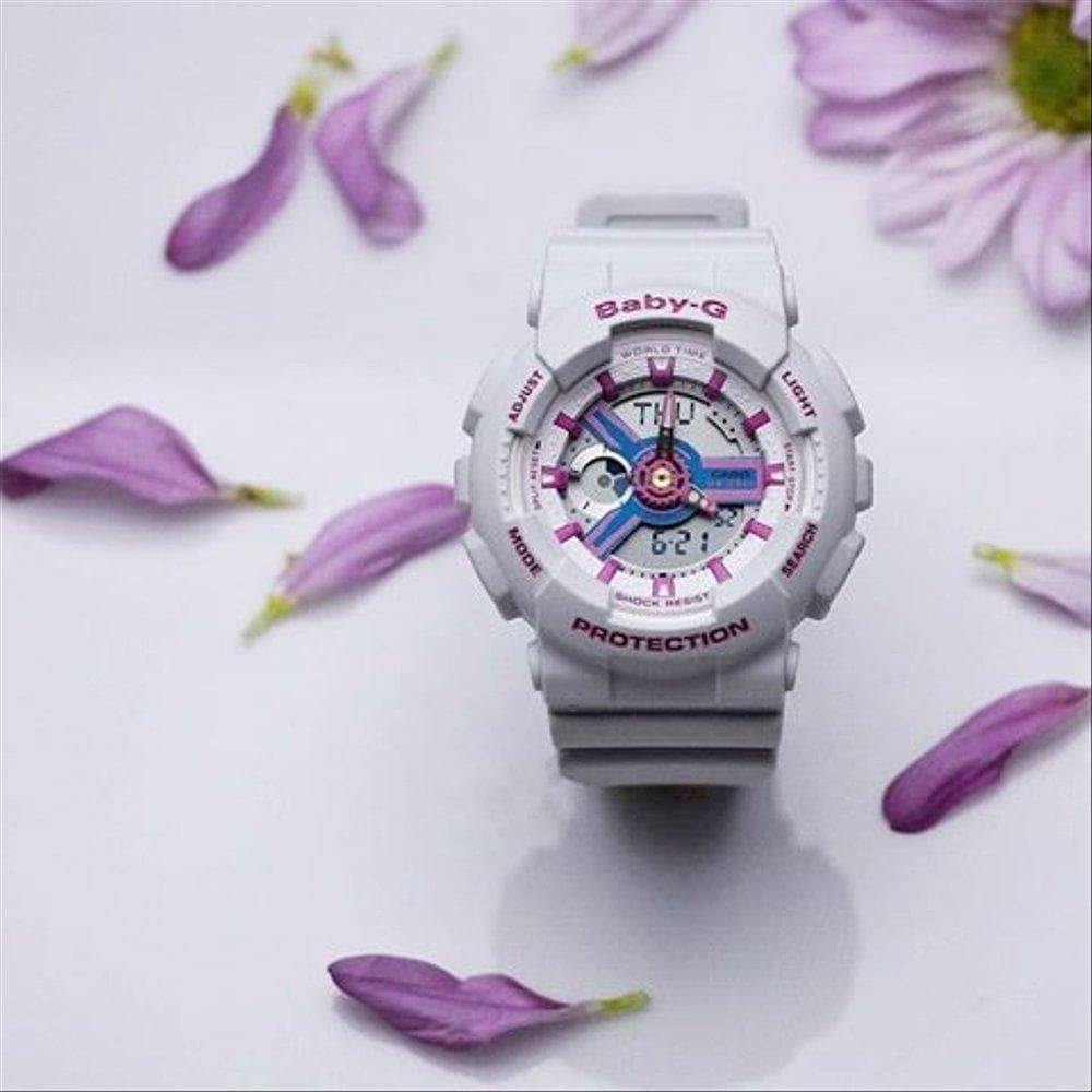 Casio Baby-G BA110 Series Neo Retro Colors White Watch BA110NR-8A - Prestige