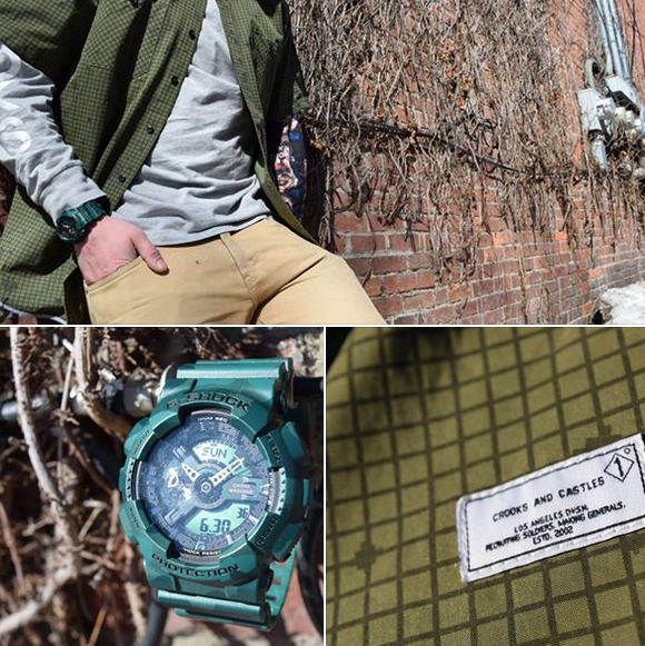 Casio G-Shock GA110 Series Military Green Camo Black Dial Watch GA110CM-3ADR - Prestige