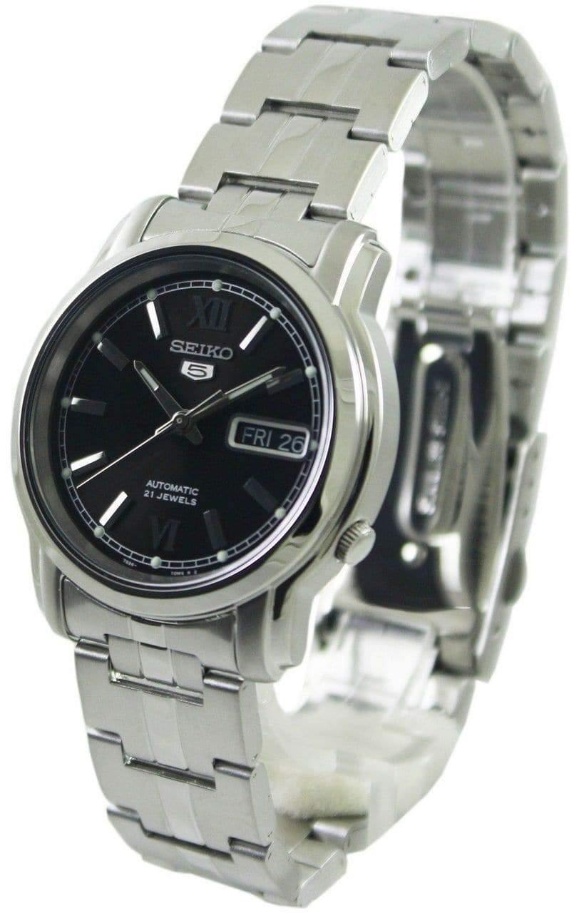 Seiko 5 Classic Men's Size Black Dial Stainless Steel Strap Watch SNKK81K1 - Prestige