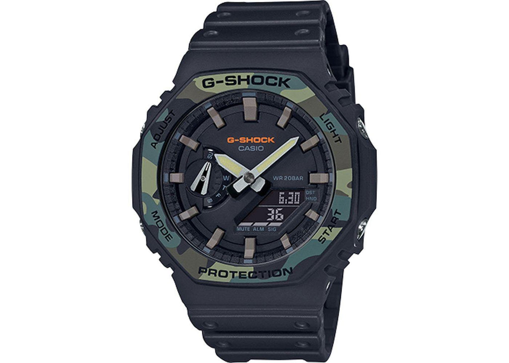 Casio G-Shock Carbon Core Guard Black Camo Utility Model AP CasiOak Watch GA2100SU-1ADR - Prestige