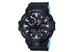 Casio G-Shock Special Color Model Black x Baby Blue x Pink Accents Watch GA700PC-1ADR - Prestige