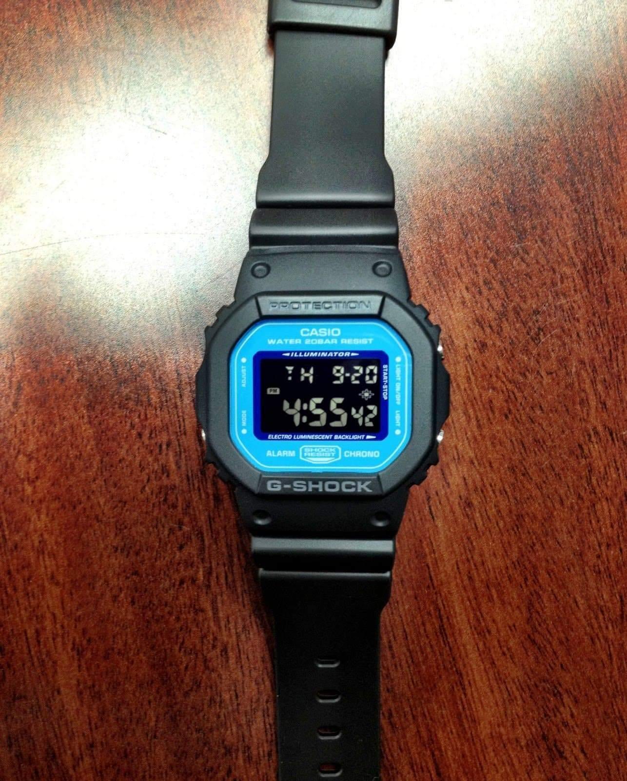 Casio G-Shock Digital Blue Marvel Sky Blue Dial Black Watch DW5600SN-1DR - Prestige