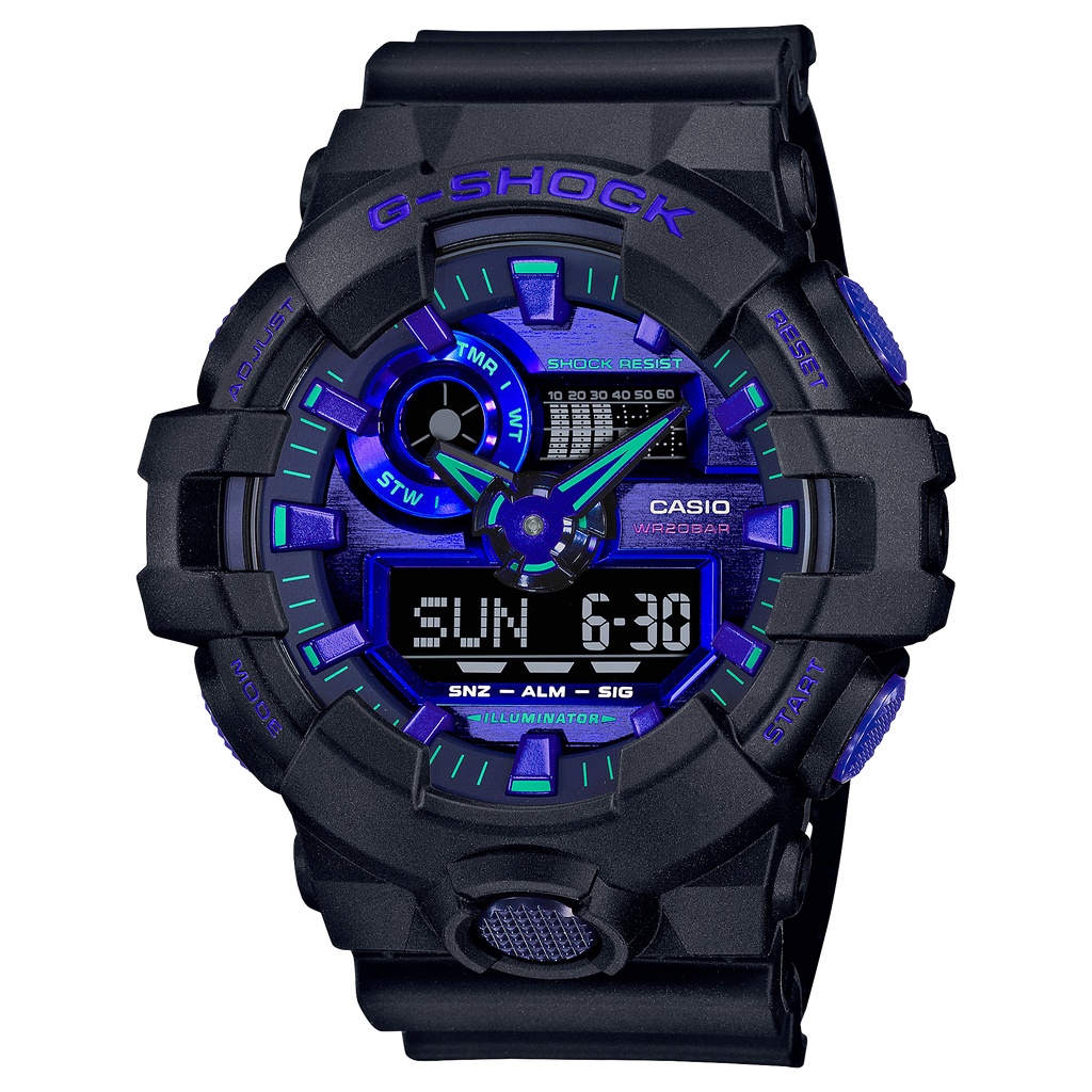 Casio G-Shock Anadigi Virtual Reality Blue Violet x Black Watch GA700VB-1ADR - Prestige