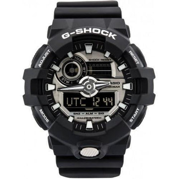 Casio G-Shock Analog-Digital Black x Metallic SIlver Watch GA710-1ADR