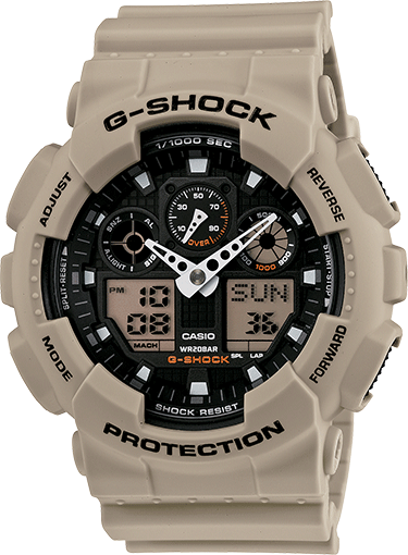 Casio G-Shock Military Standard Series Anadigi Desert M1 Abrams Watch GA100SD-8ADR - Prestige