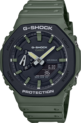 Casio G-Shock Carbon Core Guard Military Green Utility Model AP CasiOak Watch GA2110SU-3ADR - Prestige