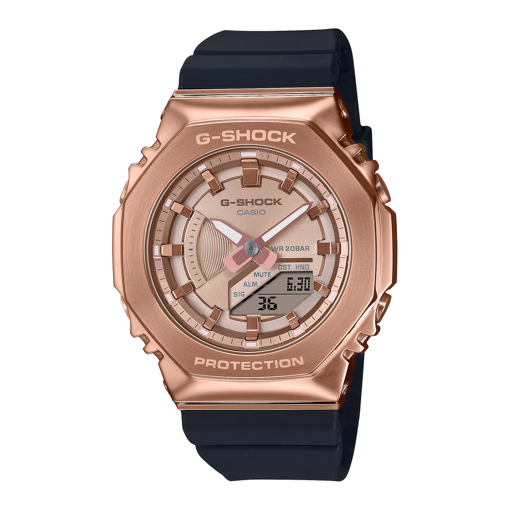 Casio G-Shock Carbon Core Guard Rose Gold AP CasiOak Ladies' Metal Case Watch GMS2100PG-1A4DR - Prestige