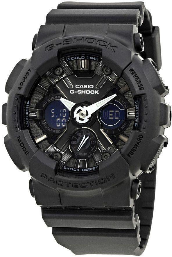 Casio G-Shock Black Stealth Series Anadigi Black Metallic Face Ladies' Watch GMAS120MF-1ADR - Prestige