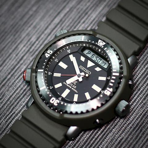 Seiko Urban Safari Series Arnie Solar Tuna Green Diver's Men's Watch SNJ031P1 - Prestige
