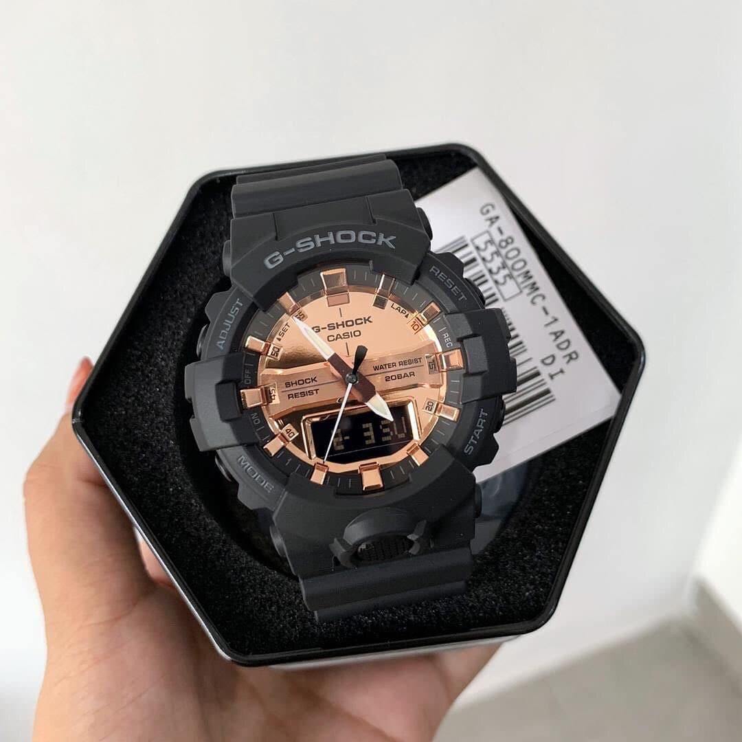 Casio G-Shock Standard Analog Digital Black x Rose Gold Dial Watch GA800MMC-1ADR - Prestige