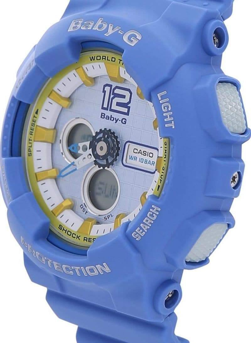 Casio Baby-G BA120 Analog-Digital Navy Blue x Yellow Accents White Dial Watch BA120-2BDR - Prestige