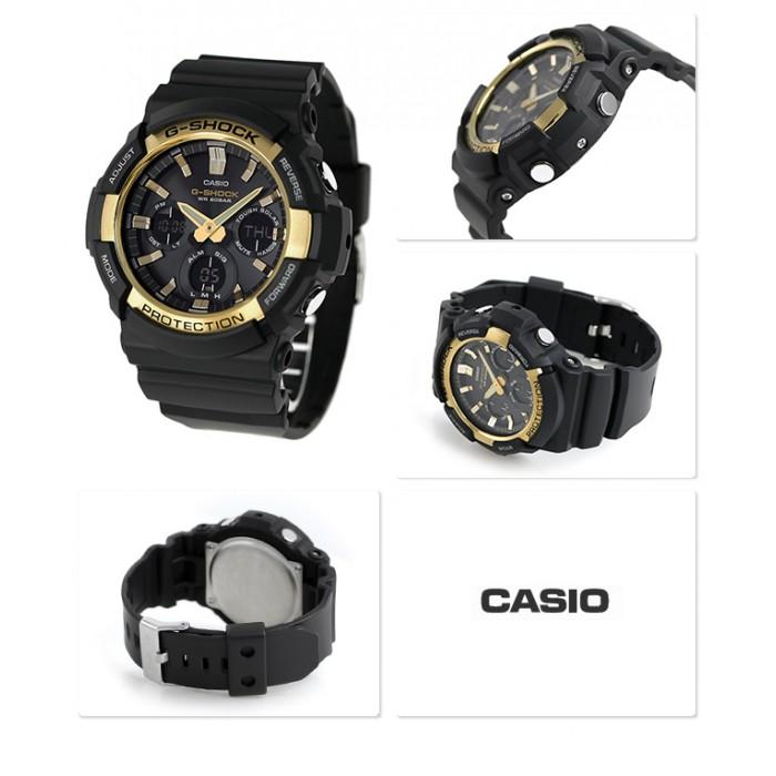 Casio G-Shock Standard Anadigi Black x Gold Bezel Accents Watch
