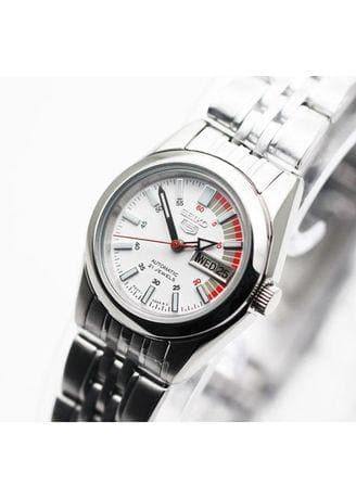 Seiko 5 Classic Ladies Size White Dial Stainless Steel Strap Watch SYMA41K1 - Prestige