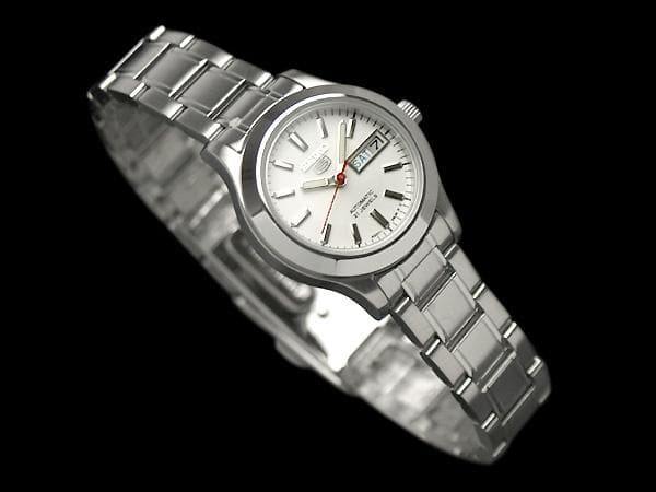 Seiko 5 Classic Ladies Size White Dial Stainless Steel Strap Watch SYMD87K1 - Prestige