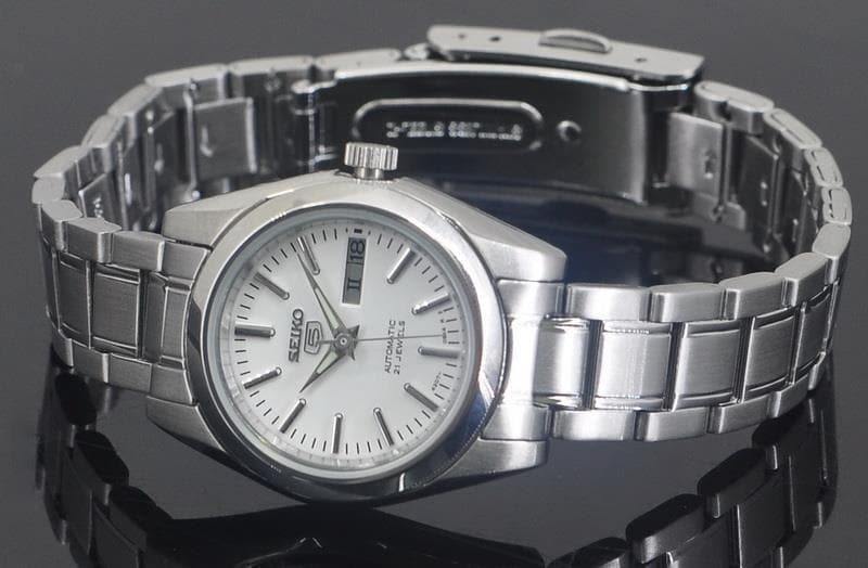Seiko 5 Classic Ladies Size Silver Dial Stainless Steel Strap Watch SYMK13K1 - Prestige
