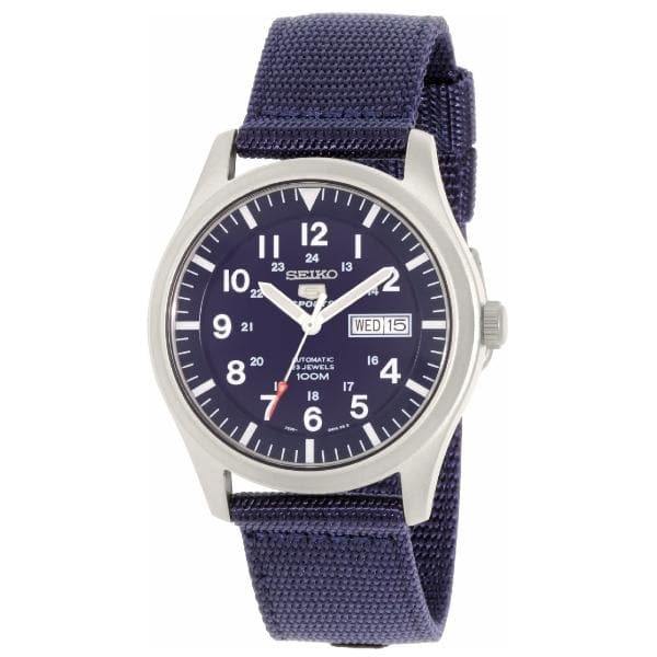 Seiko 5 Sports Military 100M Automatic Men's Watch Blue Nylon Strap SNZG11K1 - Prestige