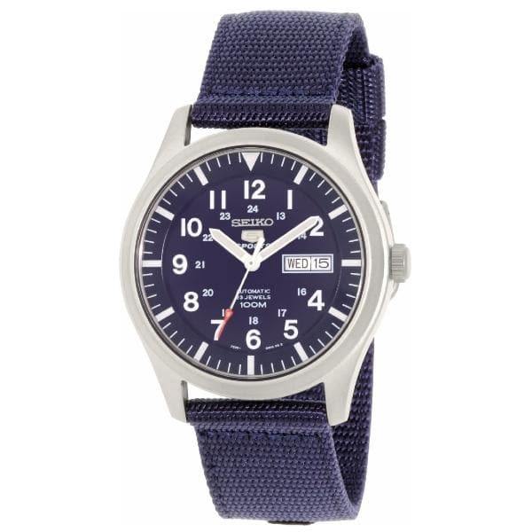 Seiko 5 Sports Military 100M Automatic Men's Watch Blue Nylon Strap ...