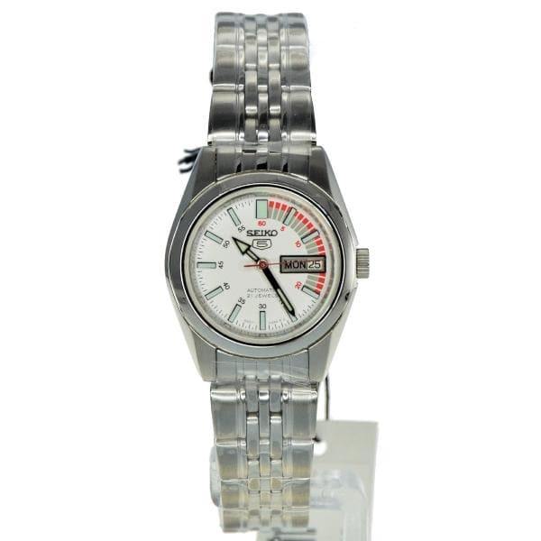 Seiko 5 Classic Ladies Size White Dial Stainless Steel Strap Watch SYMA41K1 - Prestige