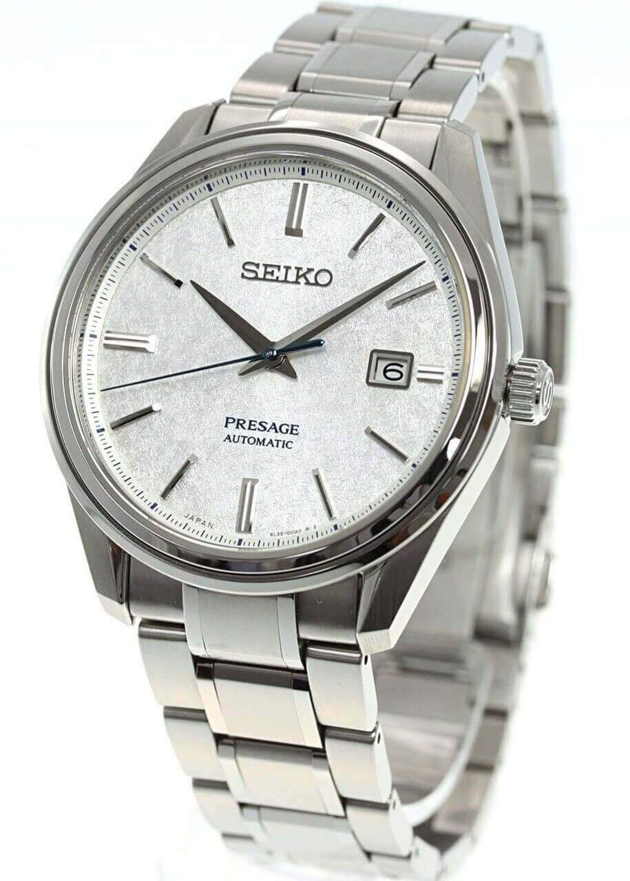 Seiko JDM Presage White Baby GS Snowflake Men's Titanium Watch SARX055 - Prestige