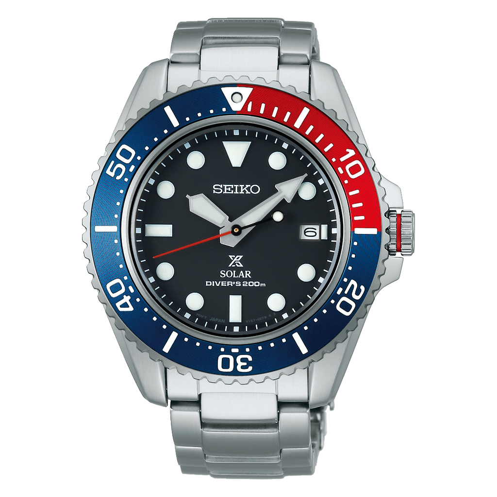 Seiko Prospex Pepsi Solar Diver's Men's Stainless Steel Watch SNE591P1 - Prestige