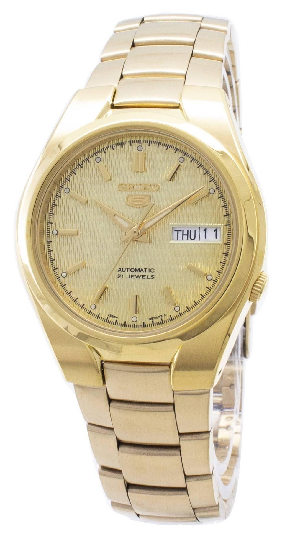 Seiko 5 Classic Men's Size Gold Dial & Plated Stainless Steel Strap Watch SNK610K1 - Prestige
