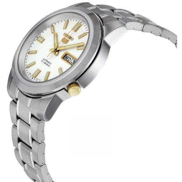 Seiko 5 Classic Men's Size White Dial Stainless Steel Strap Watch SNKK07K1 - Prestige