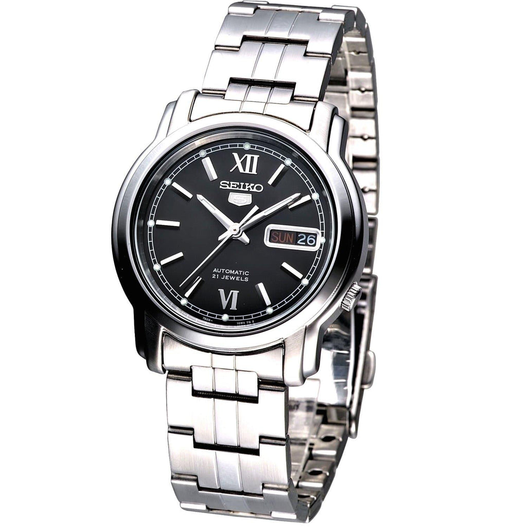 Seiko 5 Classic Men's Size Black Dial Stainless Steel Strap Watch SNKK81K1 - Prestige