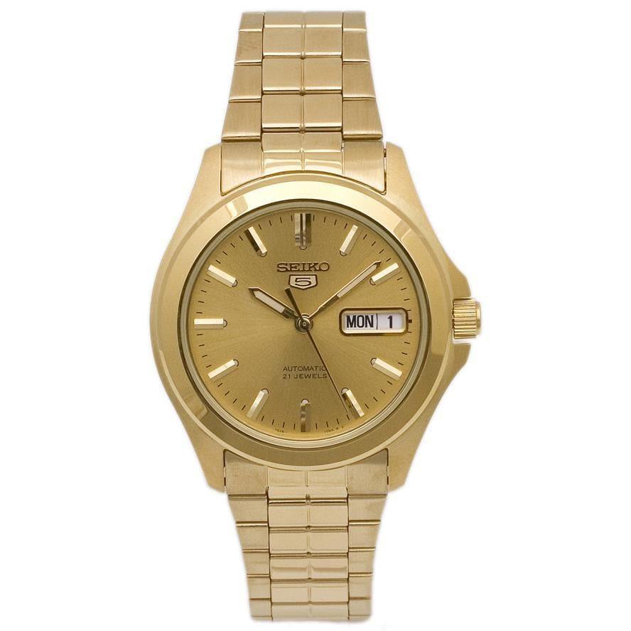 Seiko 5 Classic Men's Size Gold Dial & Plated Stainless Steel Strap Watch SNKK98K1 - Prestige