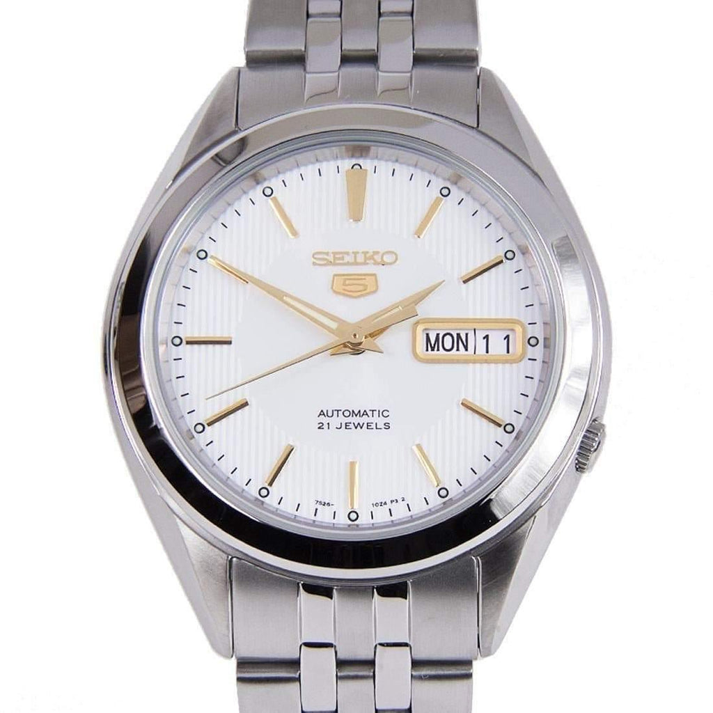 Seiko 5 Classic Men's Size Silver Dial Stainless Steel Strap Watch SNKL17K1 - Prestige