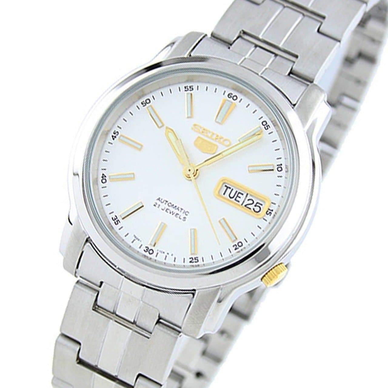 Seiko 5 Classic Men's Size White Dial Stainless Steel Strap Watch SNKL77K1 - Prestige