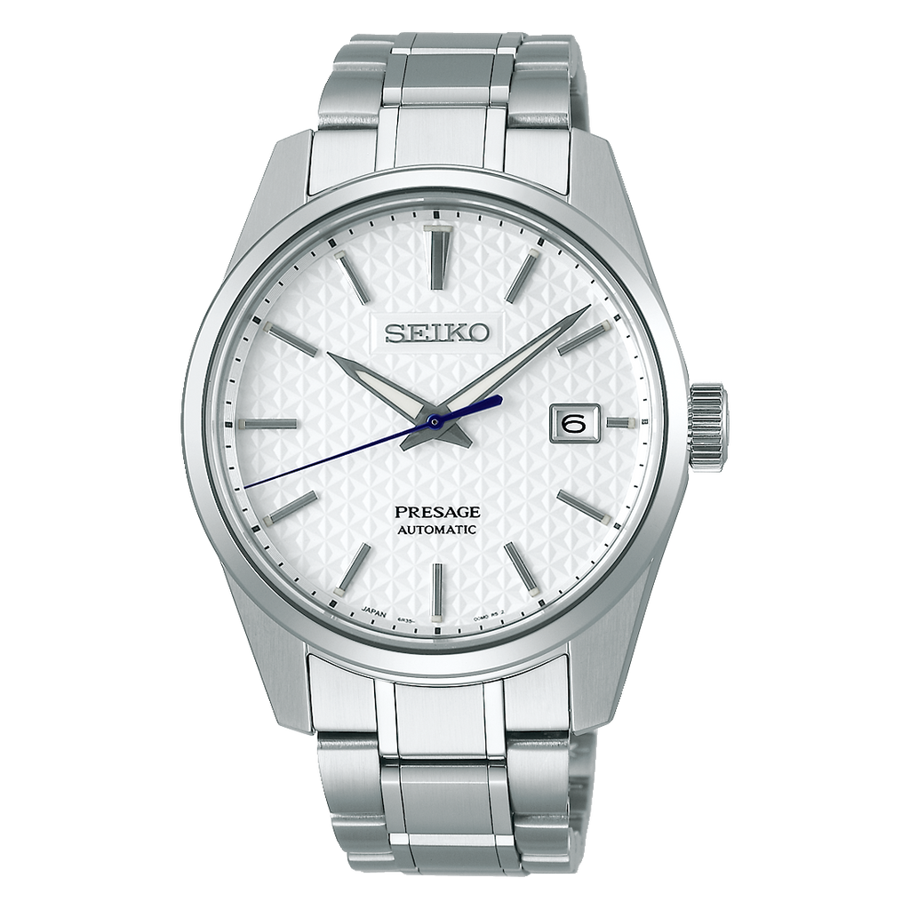 Seiko Japan Made Presage Sharp Edged Series Shironeri White Men's Stainless Steel Watch SPB165J1 - Prestige