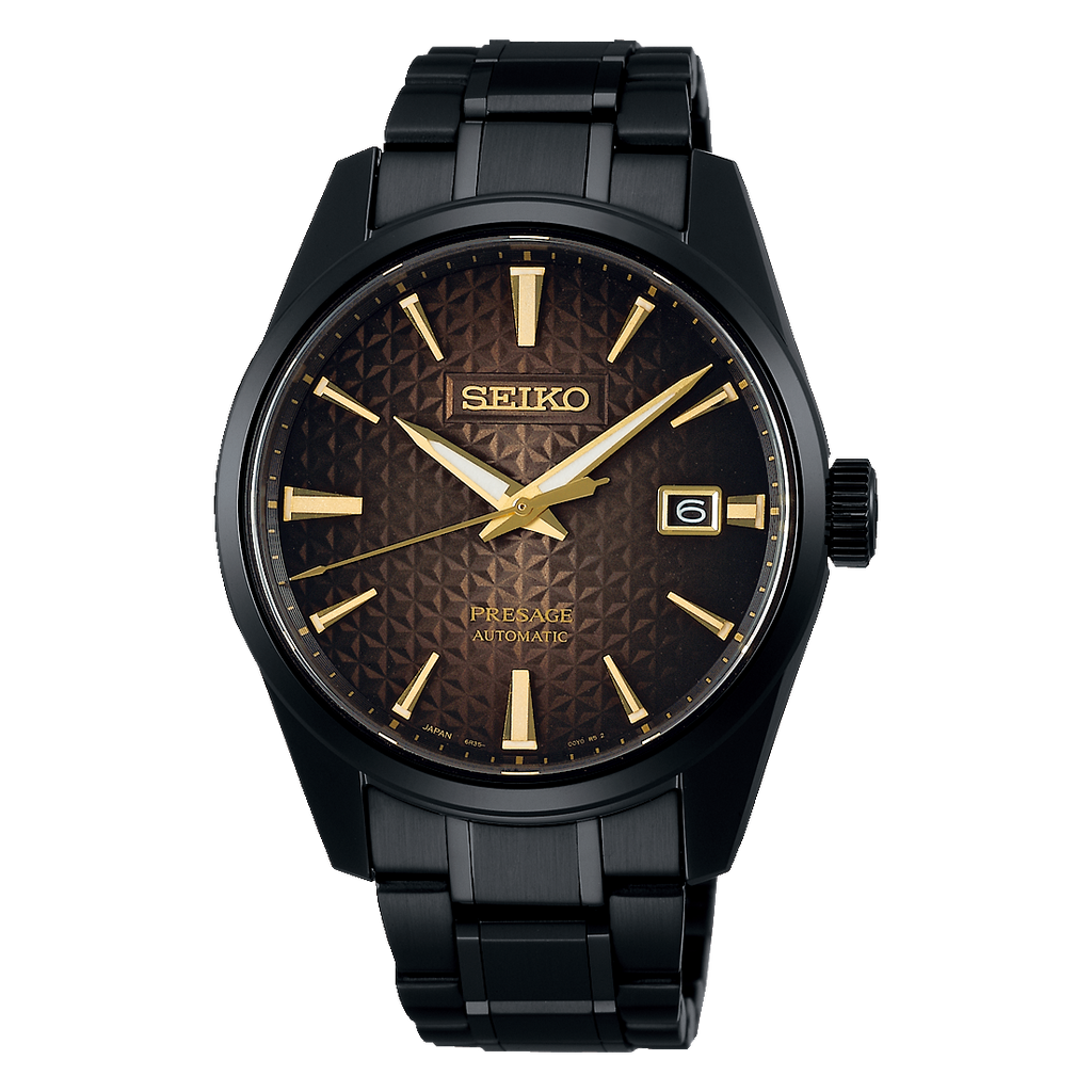 Seiko Japan Made Presage Sharp Edged Series LE 140th Anniv Black Hard Coating Men's Watch SPB205J1 - Prestige