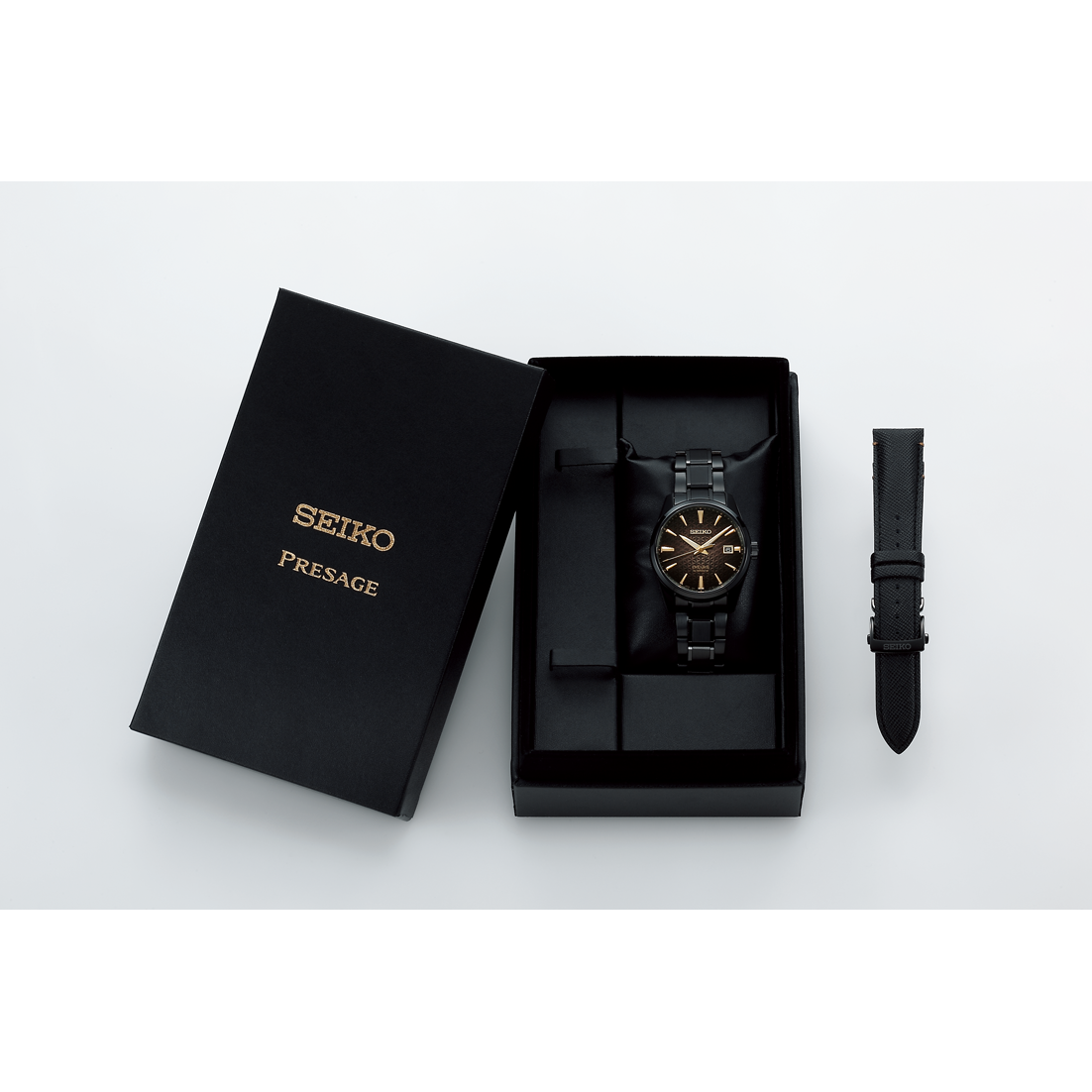 Seiko Japan Made Presage Sharp Edged Series LE 140th Anniv Black Hard Coating Men's Watch SPB205J1 - Prestige
