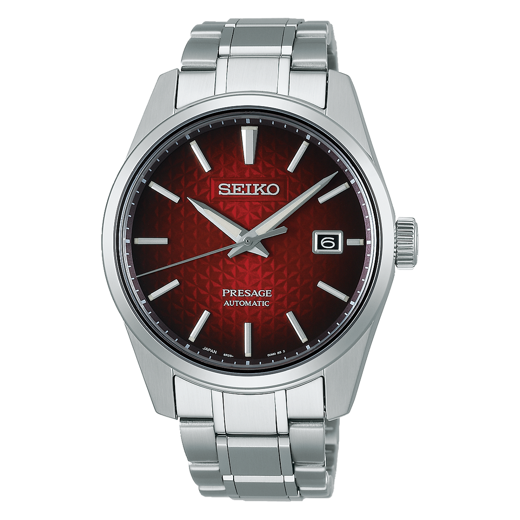 Seiko Japan Made Presage Sharp Edged Series Ruby Red Men's Stainless Steel Watch SPB227J1 - Prestige