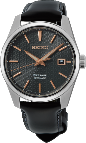 Seiko Japan Made Presage Sharp Edged Series Sumi-Iro Black Men's Leather Strap Watch SPB231J1 - Prestige