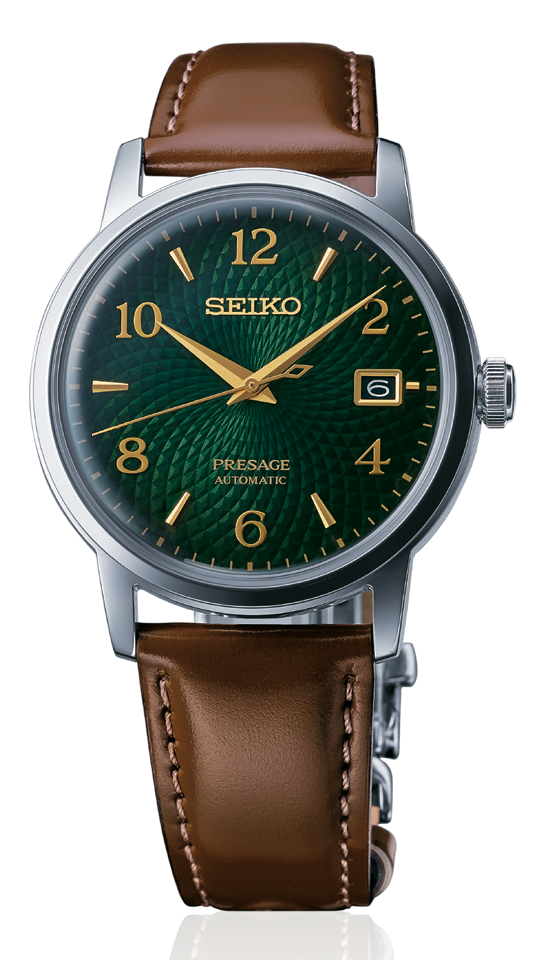 Seiko Presage Cocktail Time Mojito Green Men's Leather Strap Watch SRPE45J1 - Prestige