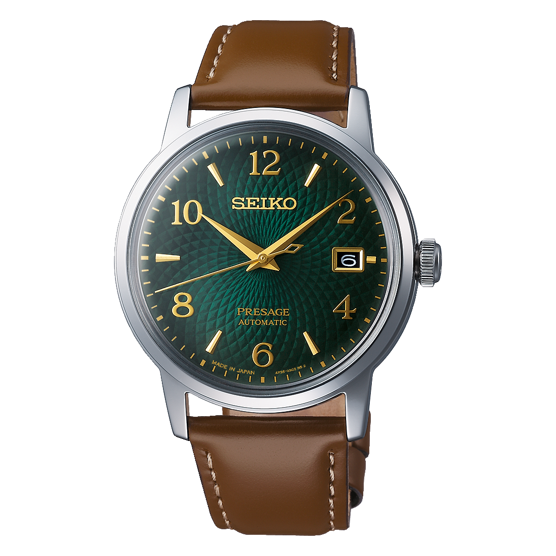 Seiko Presage Cocktail Time Mojito Green Men's Leather Strap Watch SRPE45J1 - Prestige