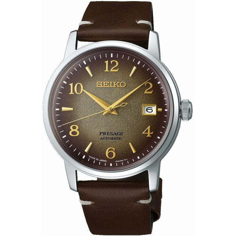 Seiko Presage LE Cocktail Time Hojicha Brown Men's Leather Strap Watch SRPF43J1 - Prestige