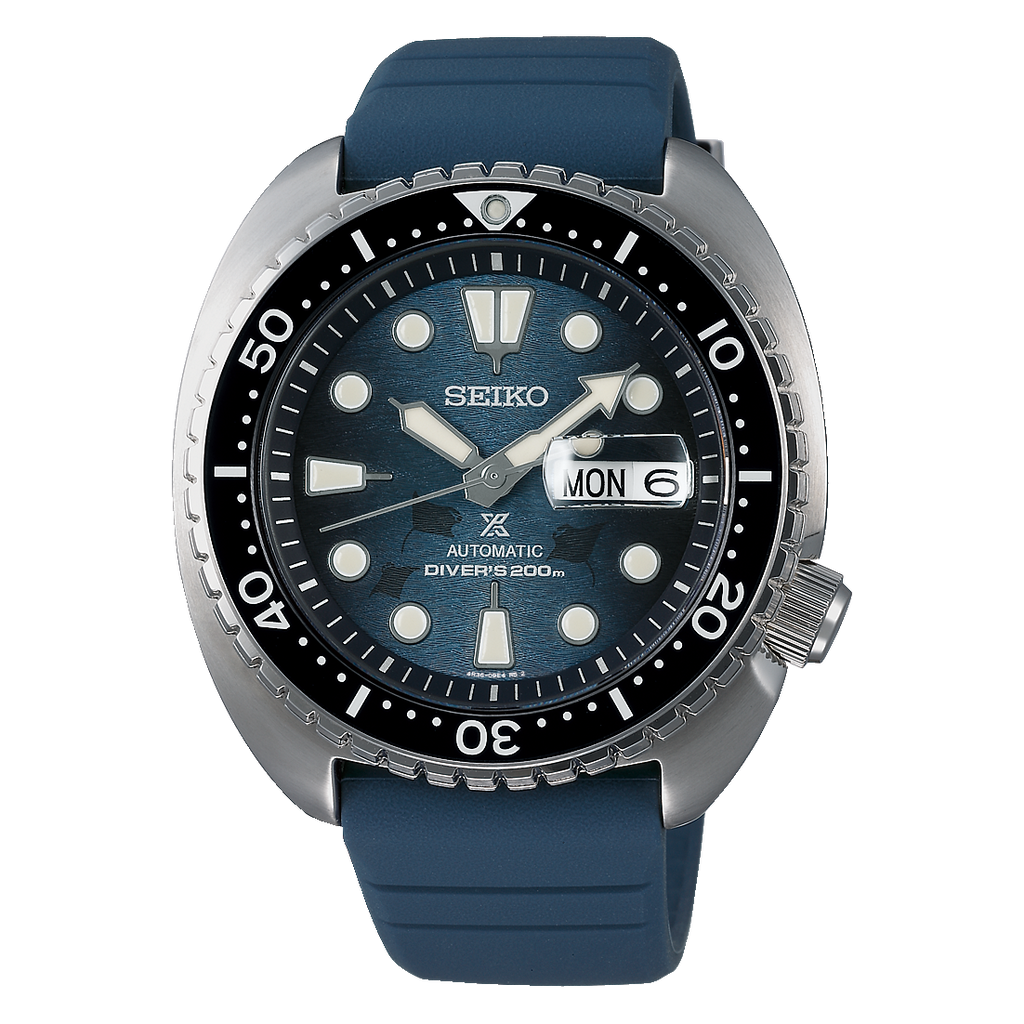 Seiko SE Save the Ocean Dark Manta Ray King Turtle Diver's Men's Rubber Strap Watch SRPF77K1 - Prestige