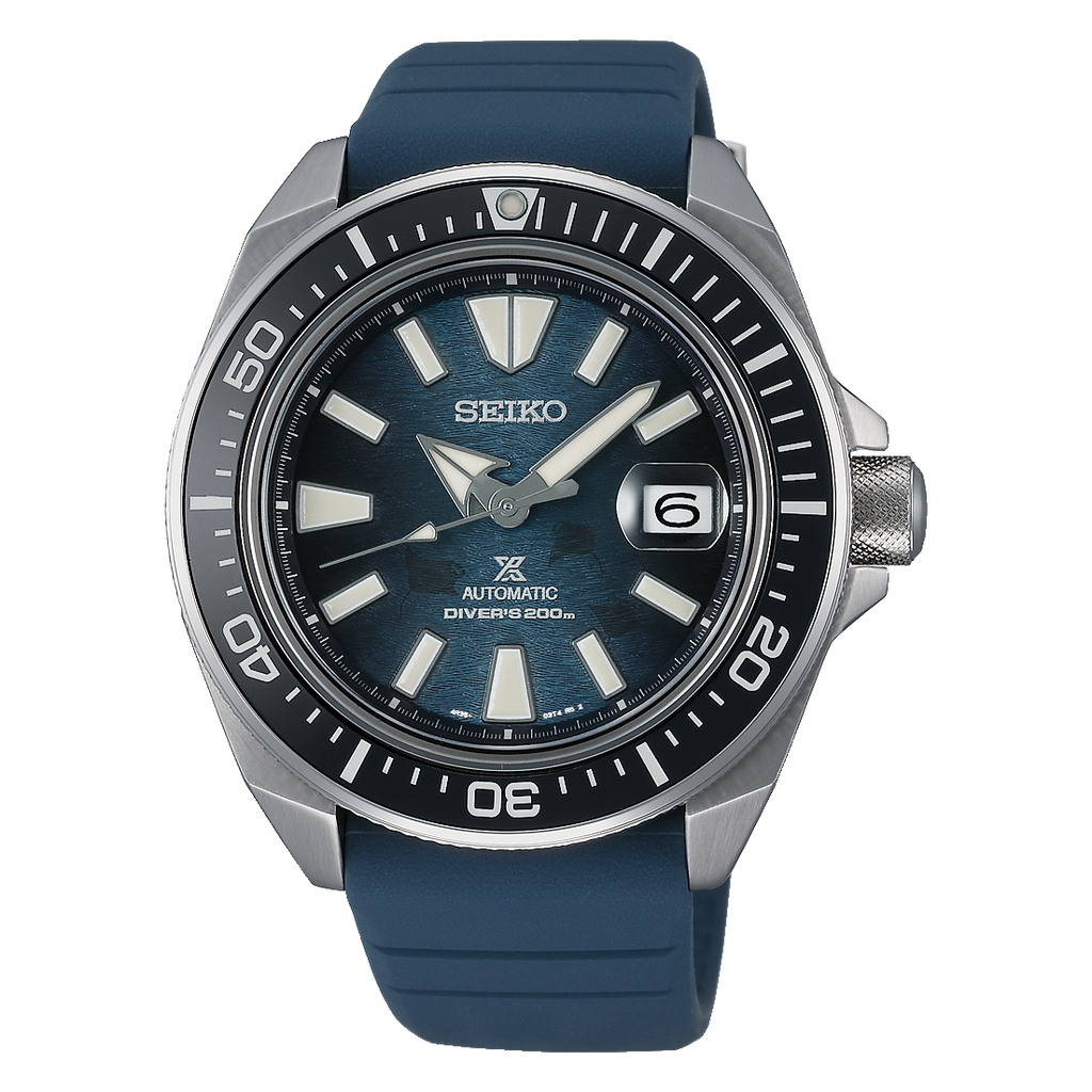 Seiko SE Save the Ocean Dark Manta Ray King Samurai Diver's Men's Rubber Strap Watch SRPF79K1 - Prestige