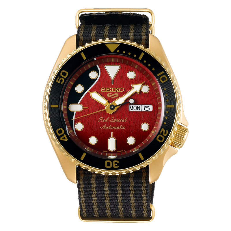 Seiko 5 Sports 100M LE Queen's Brian May Red Special II Men's Watch Nylon Strap SRPH80K1 - Prestige